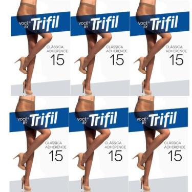 Imagem de Kit 6 Meia Calça Adherence Fio 15 Natural Claro M - Trifil