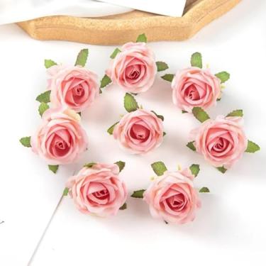 Imagem de 100 peças de caixa de doces com flores artificiais, decoração para casa, guirlanda de dia dos namorados, festa de casamento, jardim, arco de rosas (100 peças/cor 7)