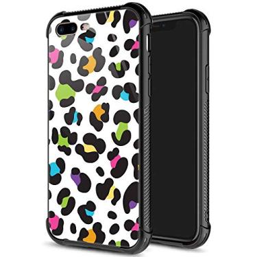 Imagem de Capa para iPhone SE 2020, capa de vidro temperado para iPhone 8, para meninas, lábios coloridos e sexy, capas para iPhone 7, à prova de choque, antiarranhões, para Apple iPhone 7/8/SE2 4,7 polegadas, quatro cores, iPhone 7/8/SE2, Colorful Leopard