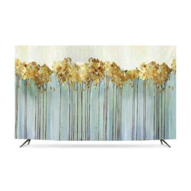 Imagem de HSTANGKY Capa de TV Cobertura contra poeira de TV interna para tela plana LCD LED capa de TV espessa capa de TV universal para televisão/computador TV sala de estar decoração de quarto - árvore 4||55