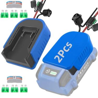 Imagem de MAKBOS 2 Peças Para Adaptador De Bateria Kobalt 24V, Power Wheels, Estação Conversora Carregador E Furadeira Faça Você Mesmo, Kit Conversão Com Interruptor, Robótica, Caminhão, Carro, Brinquedos, Ba
