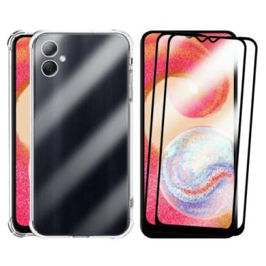 Imagem de Capa A04E, Capinha Anti Impacto e 2x Pelicula Vidro 3D Para Samsung Galaxy A06 Case Transparente Proteção de Câmera