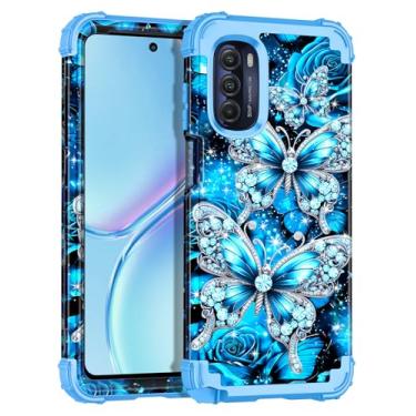 Imagem de Casetego Compatível com Moto G Stylus 2022 5G/4G, brilham no escuro, três camadas, resistente, à prova de choque, proteção total, policarbonato rígido e resistente, capa amortecedora de TPU macio