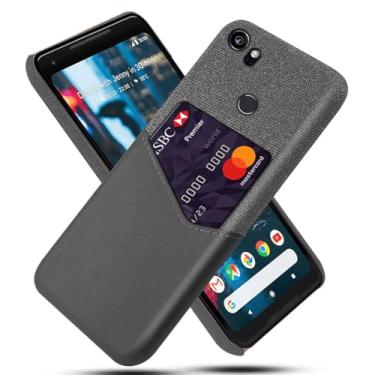 Imagem de Capa para Google Pixel 2 XL,Tela e tampa de couro PU,Anti-deslizante,Resistência à impressão digital,Caso de proteção de 360°com 1 slot de cartão atrás-Gray