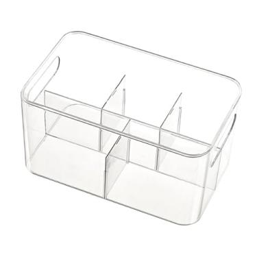 Imagem de predolo Organizador de maquiagem para penteadeira, porta-pincéis transparente, organizador de mesa, estojo porta-batom para penteadeira e sala de estar