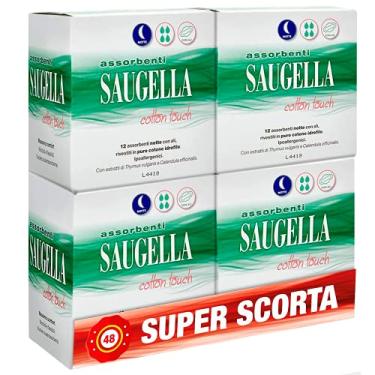 Imagem de Saugella Saugella Algodão Touch Active Night Absorvente com Asas de Algodão Hipoalergênico 48 Peças - 80 g