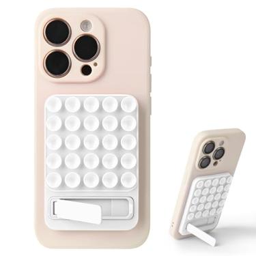 Imagem de Suporte adesivo para capa de telefone com sucção de silicone - Aderência adesiva de silicone 2 em 1 com ventosa e suporte, acessório de telefone para iPhone e Android, aderência adesiva para selfies