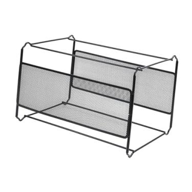 Imagem de KiBcsLic Organizador de pastas suspensas, organizador de metal portátil para mesa, porta-pasta tamanho carta para casa, revistas, L