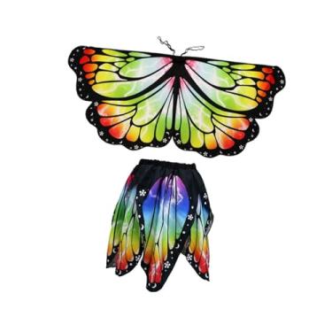Imagem de simhoa Conjunto de fantasia de borboleta infantil, roupa de apresentação para celebrações de festivais de dança, Multicolorido