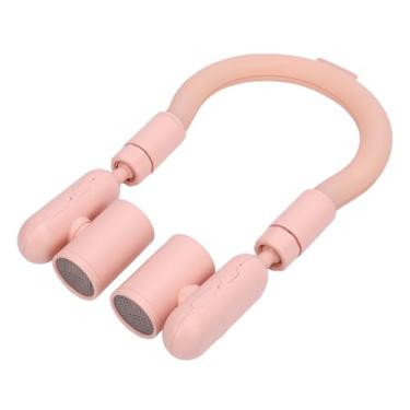 Imagem de Asixxsix Ventilador de pescoço, ventilador pessoal com bateria de 2000 mAh e 3 velocidades, ventilador de pescoço a pilhas para mulheres, homens, viagens (Rosa)