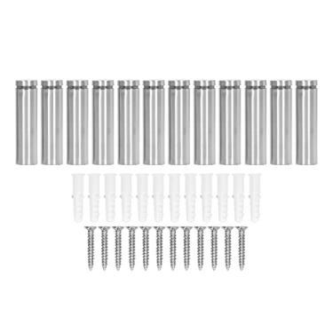Imagem de QANYEGN 12Pcs Standoff Screw, Wall Bracket Sign Frame Screws, Stainless Steel Wall Mount Advertising Fastener Set Kit (19x70mm)