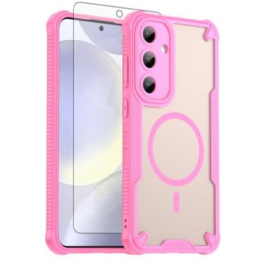 Imagem de Asuwish Capa de celular para Samsung Galaxy S25 Plus S25+ 5G, compatível com Magsafe Magnetic, protetor de tela, traseira fosca translúcida, à prova de choque, capa protetora S25Plus + S 25 25+