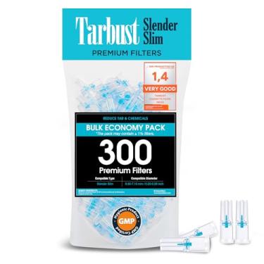Imagem de Tarbust 300 filtros de cigarro finos que removem alcatrão e produtos químicos, pontas de filtro reutilizáveis, bloqueadores de alcatrão, filtros inteligentes para pontas de cigarros, para tamanho