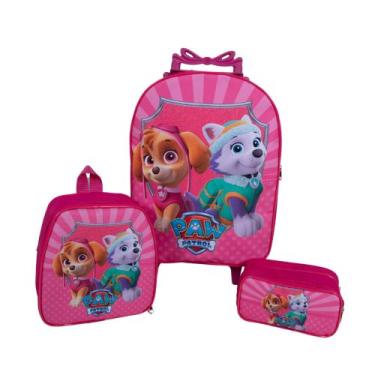 Imagem de Kit Mochila Rodinha Feminina Patrulha Canina - DB