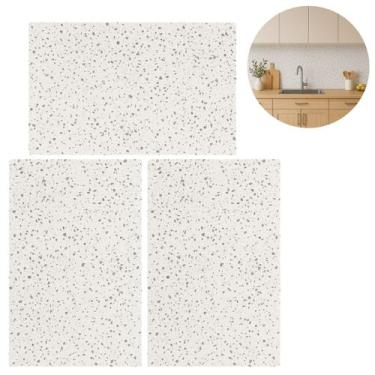 Imagem de 3 Placas Adesiva Mármore Branco 30x60cm PVC Autocolante - Fx