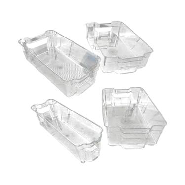 Imagem de Ceybo Conjunto Original De 4 Recipientes Organizadores Duráveis Para Armazenamento Alimentos Em Geladeira, Freezer, Armário Cozinha E Despensa, Laváveis Na Máquina Lavar Louça