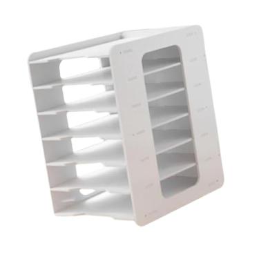 Imagem de Xgdsnly Organizador de Papéis para Mesa, Organizador de Mesa de Escritório, Prateleira para Documentos, Suporte para Arquivos de Mesa com Vários Níveis para E, 7 Níveis, 26x30.7x40 Cm