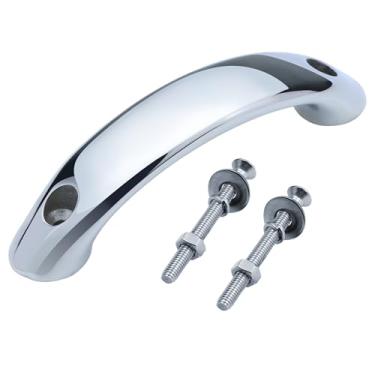 Imagem de YANYUCB Cabo de apoio de barco sólido 316 aço inoxidável, corrimão de barra de apoio de grau marítimo resistente com ferragens de montagem para iate RV 6,5 polegadas (165 mm)