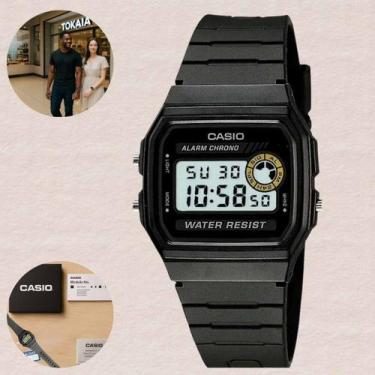 Imagem de Relógio Pulso Casio Vintage Digital Preto Quadrado Classico Casual Peq