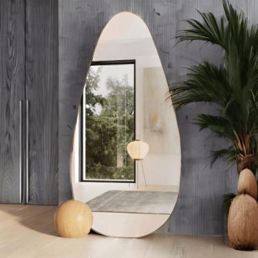 Imagem de Espelho Orgânico Gigante Corpo Inteiro Abstrato Decoração Moderna Luxu