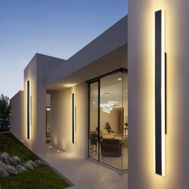 Imagem de Arandela de LED Externa Moderna, 60cm, Com 3 Temperaturas de Cor, Para Muros e Fachadas