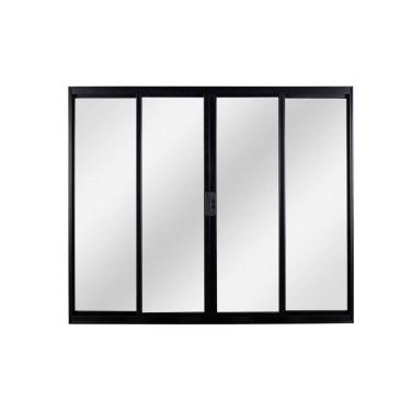 Imagem de Janela de Alumínio de Correr 100x200x6cm 4 Folhas Vidro Liso Ecosul Esquadrisul