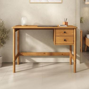 Imagem de Escrivaninha Quarto 2 Gavetas 110 cm Madeira Freijó Marlo - IDIMEX