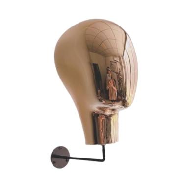 Imagem de Generic Suporte de cabeça de manequim dourado resistente para parede de entrada de lojas de beleza, armário de quarto