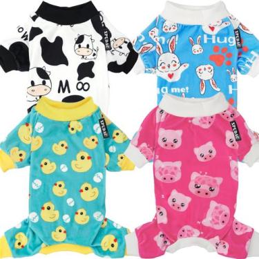 Imagem de Pijama para cães XPUDAC de 4 peças para roupas de Natal para cães pequ