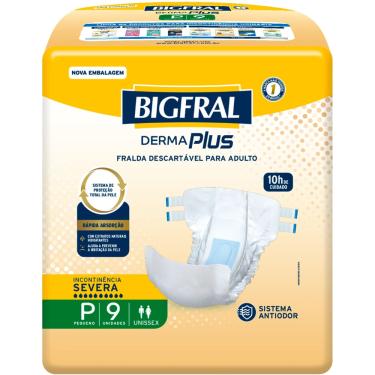 Imagem de Fralda Geriátrica Bigfral Derma Plus Regular P 9 Unidades