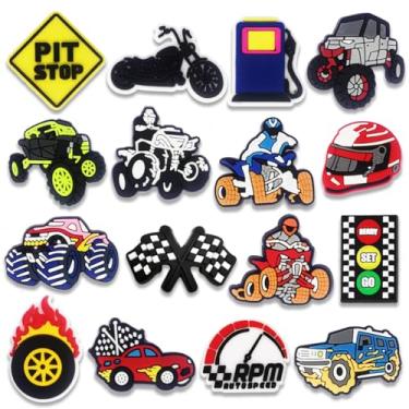 Imagem de 16 peças de beisebol, futebol, vôlei, caminhão, acampamento, terror, pesca, animais de estimação, fazenda, ganso, panda e pingentes, sandálias para crocodilo, bolha, sandálias tamancos, decorações de