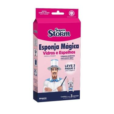 Imagem de Esponja Mágica Super Storm Vidros E Espelhos 3 Uni. Pulvitec