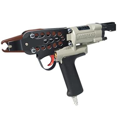 Imagem de KAMSIN Pistola Pneumática De Anel Porco Woodpecker #C-7Ef Calibre 15, 2ª Geração, Coroa 3/4 Polegadas, Nariz Longo, Potência Ar, Diâmetro Fechamento 7-8 Mm, Ferramenta Cerca Para Colchão Molas,