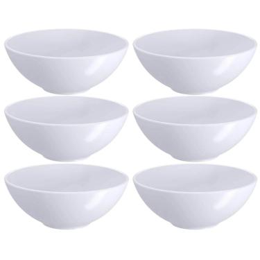 Imagem de 6 Molheiras Plástico 120ml Branco Bowl Porta Molhos Caldas Maionese Patês Acompanhamentos Coza