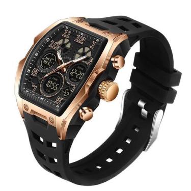 Imagem de Relógio FANMIS Fashion, mostrador retangular oco para homens, ouro pre
