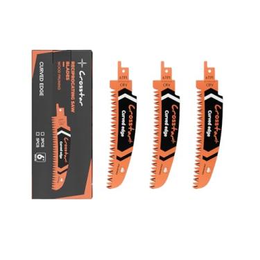 Imagem de Crosstar Lâminas de serra alternativas com borda de arco de dentes japoneses de 15 cm - Lâminas de poda de madeira 6TPI para aparar árvores, corte de galhos, pacote com 3