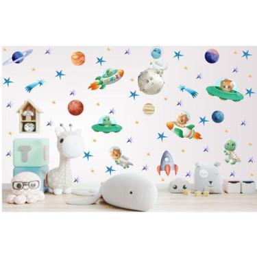 Imagem de Adesivo de Parede Infantil Dinossauro Astronauta Cute - Colakoala Ades