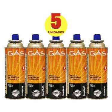 Imagem de Kit 05 Latas Refil Gás Butano Campgás P/ Fogareiro Maçarico - Nautika 