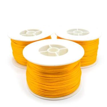 Imagem de Linha Fio Cetim Laranja 2mm Cordão Rabo de Rato 1 Rolo 45m 110g - Maca