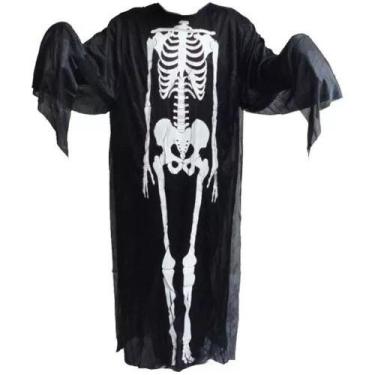Imagem de Fantasia Esqueleto Infantil Adulto Para Festa Halloween  - D'PRESENTES