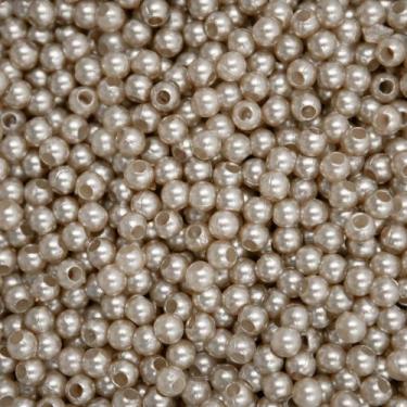 Imagem de PÉROLA DE ABS LISA Nº 03 20G PEROLA 3MM - LADEIRA BIJUTERIAS, Bege cla