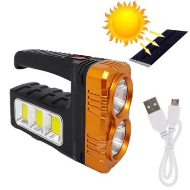 Imagem de Lanterna LED Iluminação Recarregável USB e Solar Camping Pesca Econômi