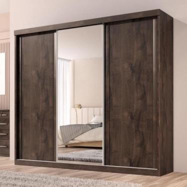 Imagem de Guarda Roupa Casal Sevilha 3 Pts Correr 6 Gav Com Porta Espelho Inteir