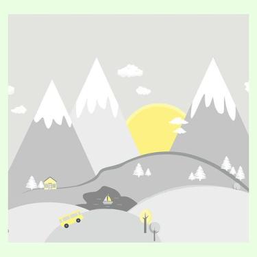 Imagem de Papel de Parede Adesivo Infantil Montanhas Bebe Quarto - 603pcp - Allo