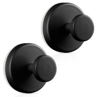 Imagem de OUTXE Gancho de guirlanda para porta da frente, gancho de recife resistente com ventosa para janela de vidro/porta (preto, pacote com 2)