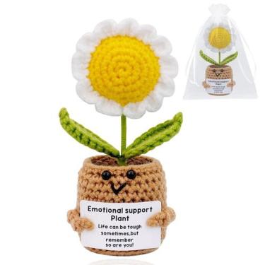 Imagem de Presentes de flores de crochê YUXIYAN Positive Daisy, apoio emocional 