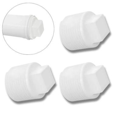 Imagem de Plug Tampão 1/2 Polegada Roscável Em Pvc Branco 03 Un - Kaztec