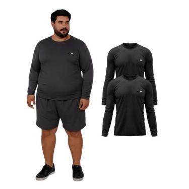 Imagem de Kit 2 Camisetas Manga Longa Com Proteção UV FPS50 Plus Size - RCV STOR