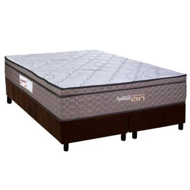 Imagem de Cama Box King: Colchão c/ Vibro Massagem Paropas Vibro Aplause Smart Brown + Base CRC Suede Brown (193x203)