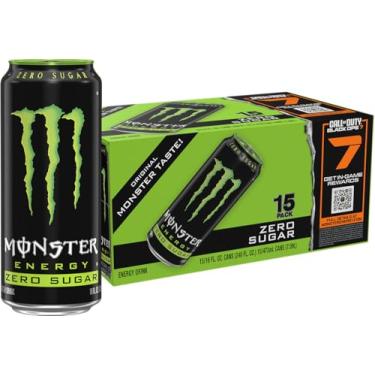 Imagem de Monster Energy Zero açúcar, verde, original, bebida energética de baixa caloria, 473 ml (pacote com 15)